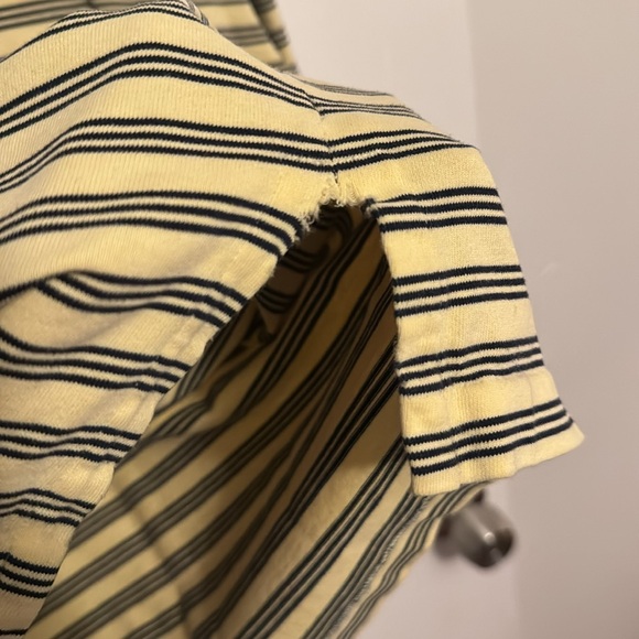 Large - Polo Ralph Lauren Collared Shirt - Yellow w/ Black Stripes - Picture 5 of 6